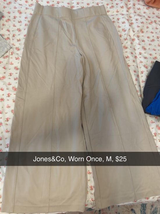 Pants - Wide Leg High Waist Pants in Light Beige